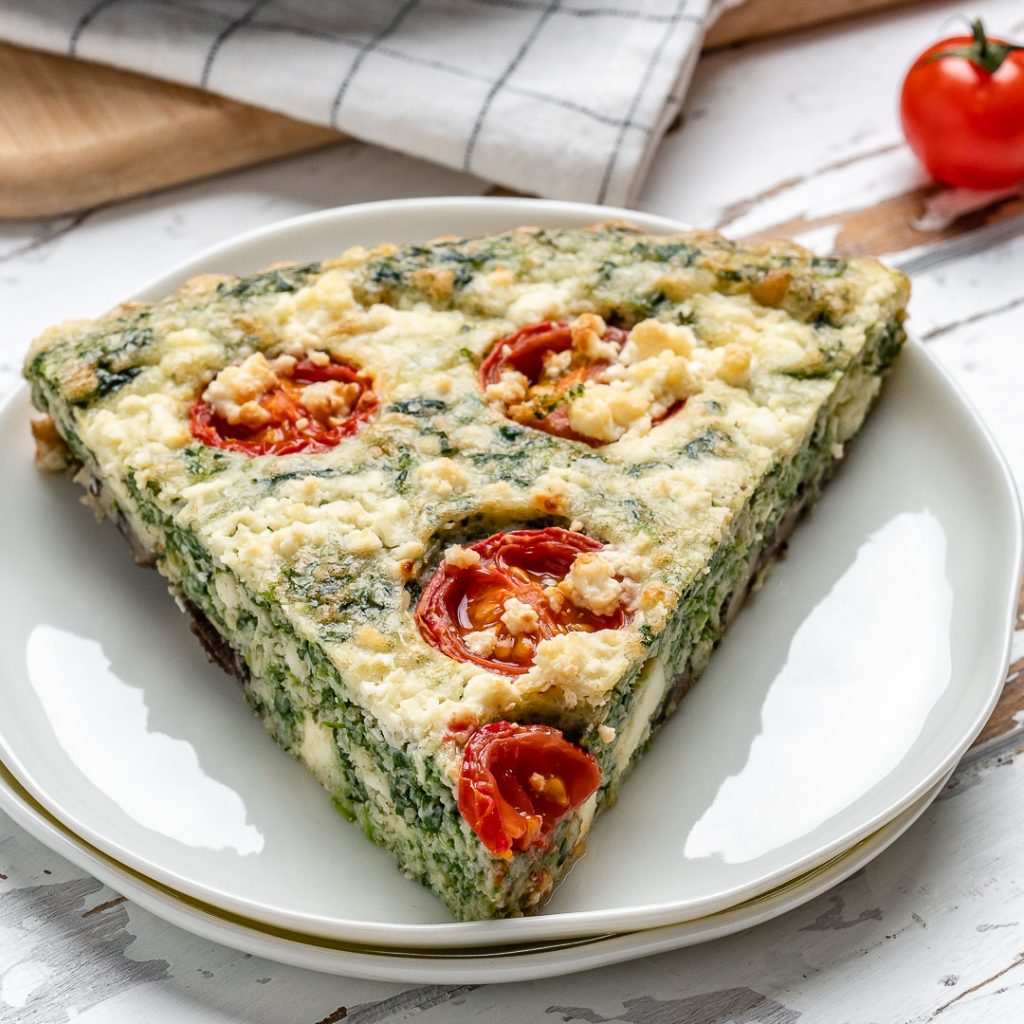 This Spinach Mushroom Crustless Quiche is Perfection! Clean Food Crush
