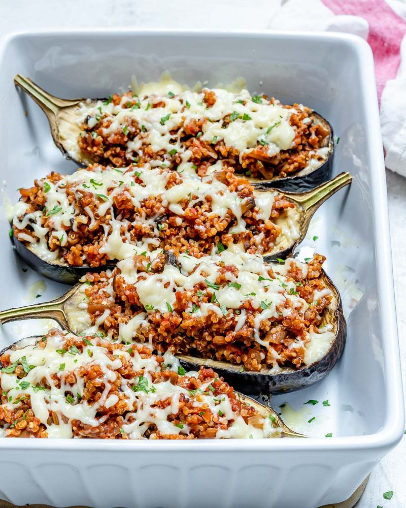 Quinoa Stuffed Eggplant Boats for a Creative & Healthy Meal Idea