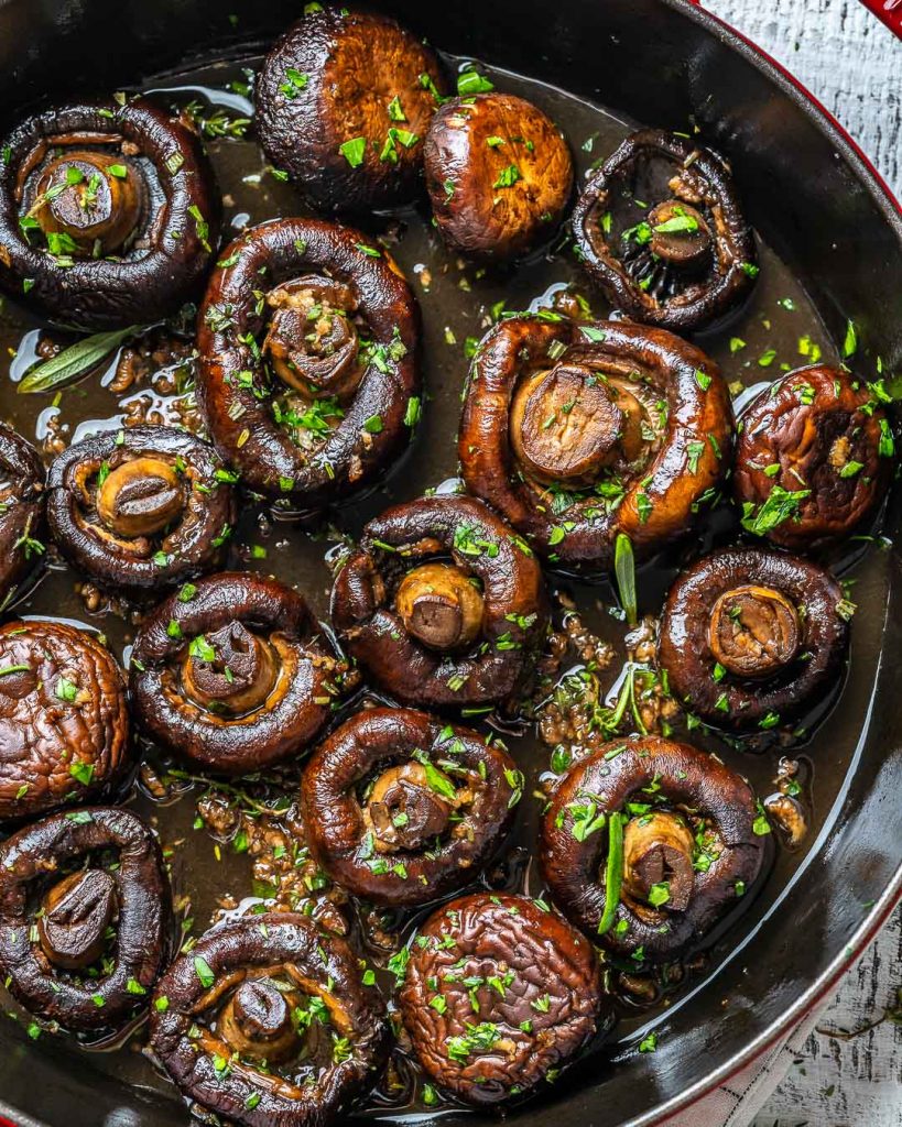 Garlic Herb Mushrooms Make a Healthy, Flavor Rich Side Dish! | Clean ...