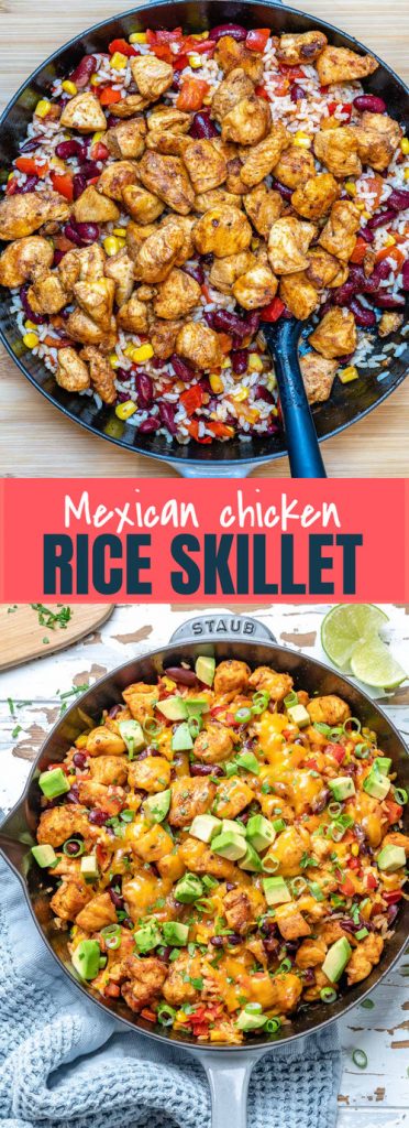 Super Delicious Mexican Inspired Chicken + Rice Skillet! | Clean Food Crush