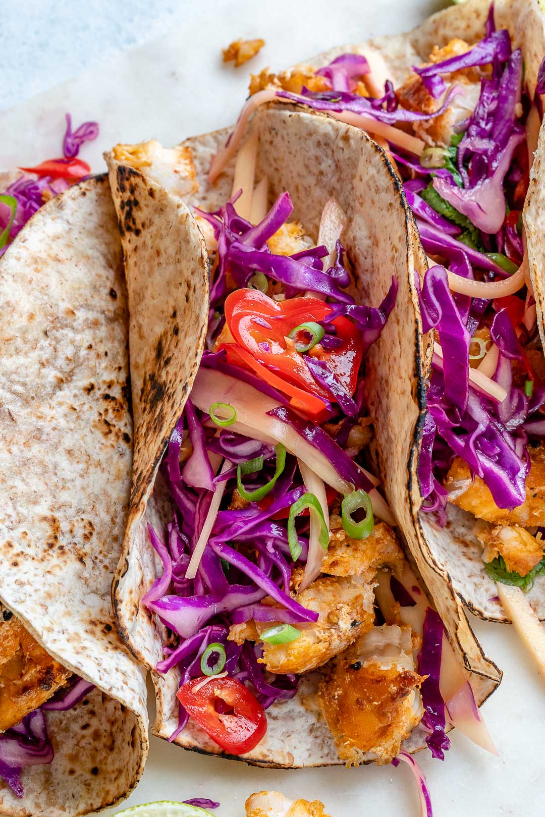 Fish Tacos with Limey Mango Cabbage Slaw for Epic Clean Eats! Online