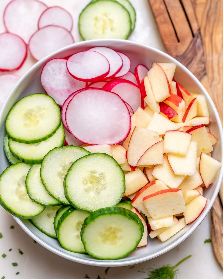 Quick & Easy Crisp Creamy Cucumber + Apple Salad! | Clean Food Crush