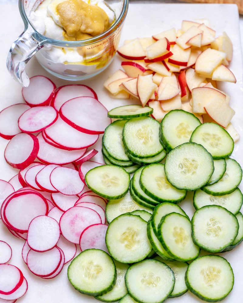 Quick & Easy Crisp Creamy Cucumber + Apple Salad! | Clean Food Crush