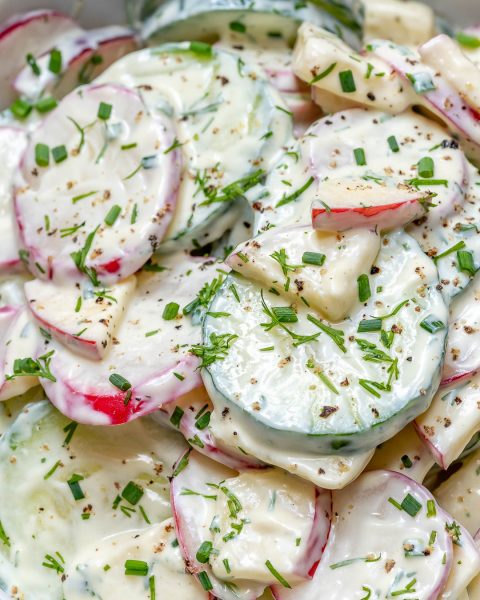 Quick & Easy Crisp Creamy Cucumber + Apple Salad! | Clean Food Crush