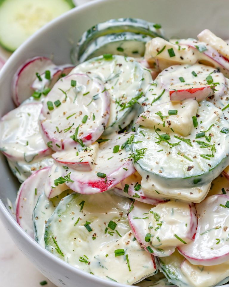 Quick Easy Crisp Creamy Cucumber Apple Salad Clean Food Crush