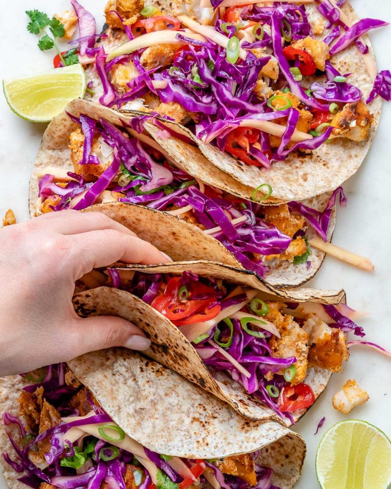 Fish Tacos With Limey Mango Cabbage Slaw For Epic Clean Eats Clean   Eat Clean Fish Tacos Cabbage Slaw 768x960 