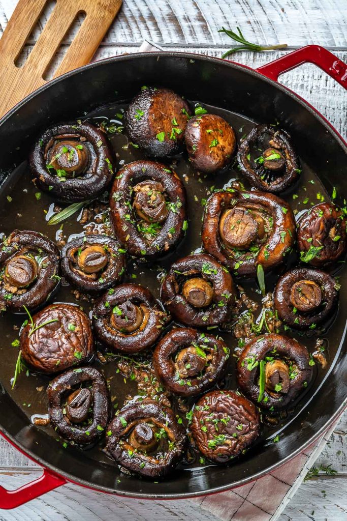 Garlic Herb Mushrooms Make a Healthy, Flavor Rich Side Dish! Clean