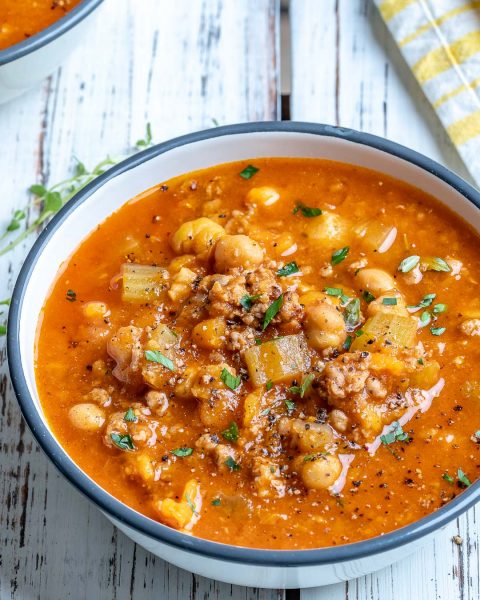 Cozy up with this Moroccan Spiced Turkey Soup! | Clean Food Crush