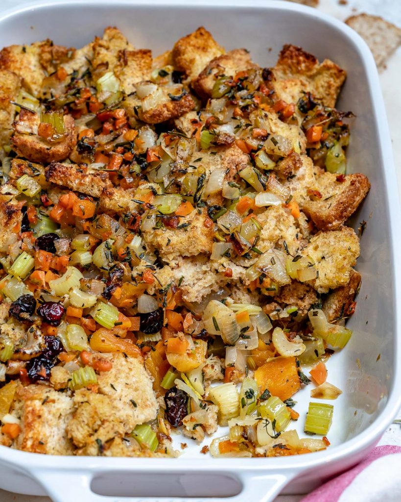 Ezekiel Bread Stuffing for a Clean Thanksgiving Side! | Clean Food Crush