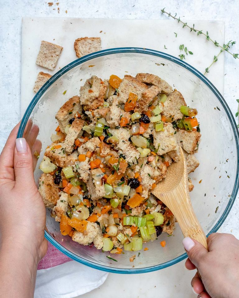 Ezekiel Bread Stuffing for a Clean Thanksgiving Side! | Clean Food Crush