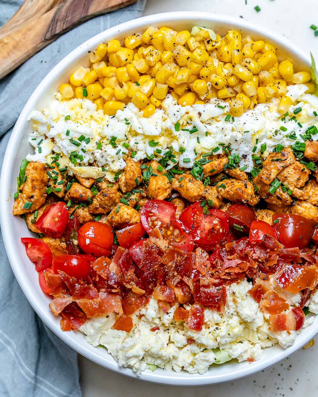 Enjoy this Healthy Chicken Cobb Salad with Extra Flavor! | Clean Food Crush