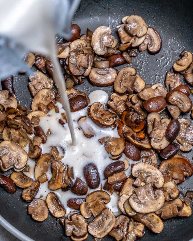 Coconut Creamed Mushrooms + Spinach for a Delicious Side Dish! | Clean
