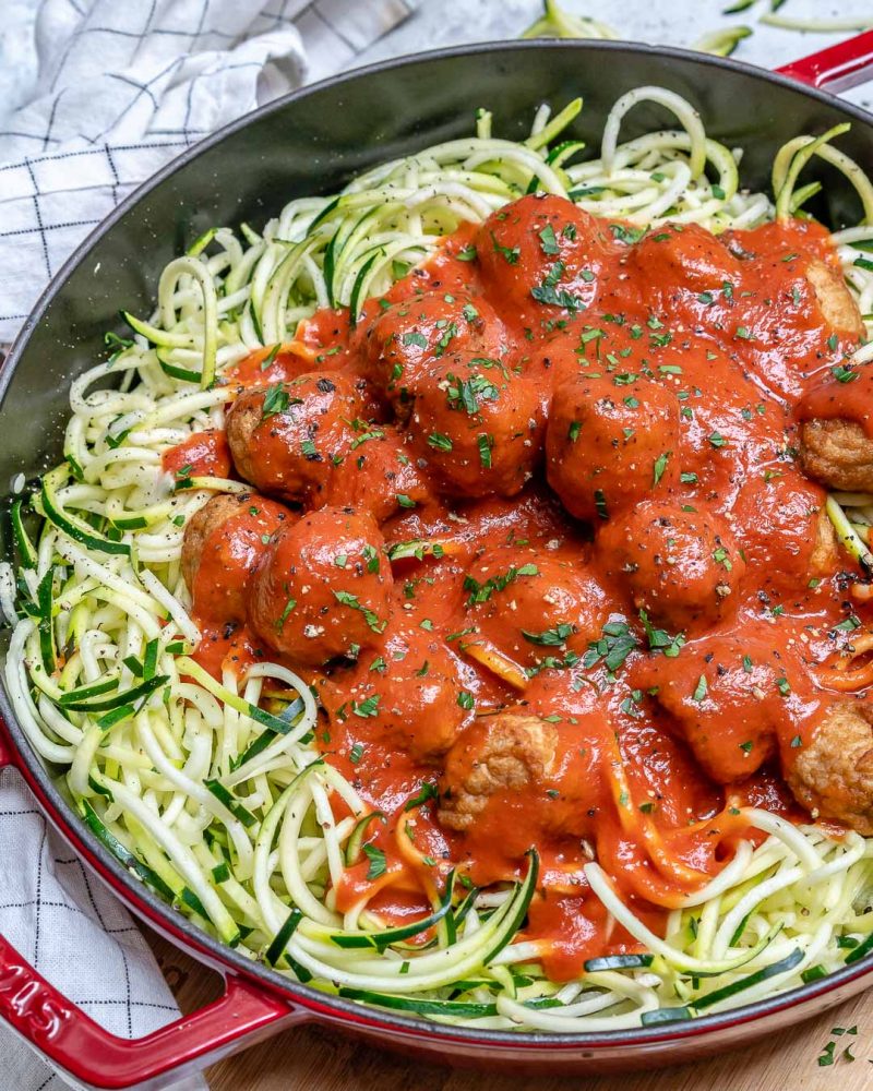 These Low Carb Chicken Meatballs with Zoodles are Super Delicious ...