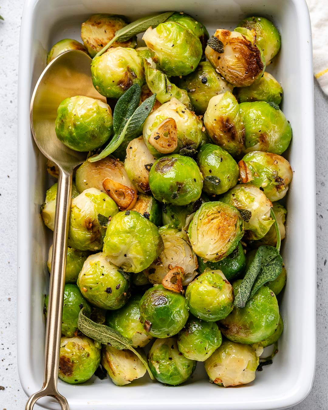Garlic Sage Brussels Sprouts for a Crowd Pleasing Side Dish!