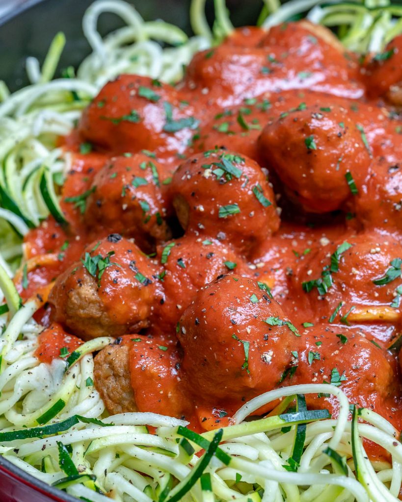 These Low Carb Chicken Meatballs with Zoodles are Super Delicious