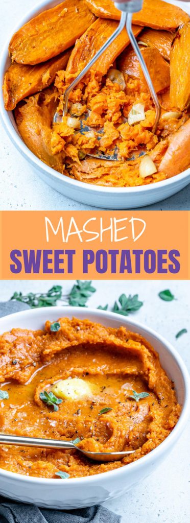 These Healthy Roasted Garlic Mashed Sweet Potatoes are Delicious ...