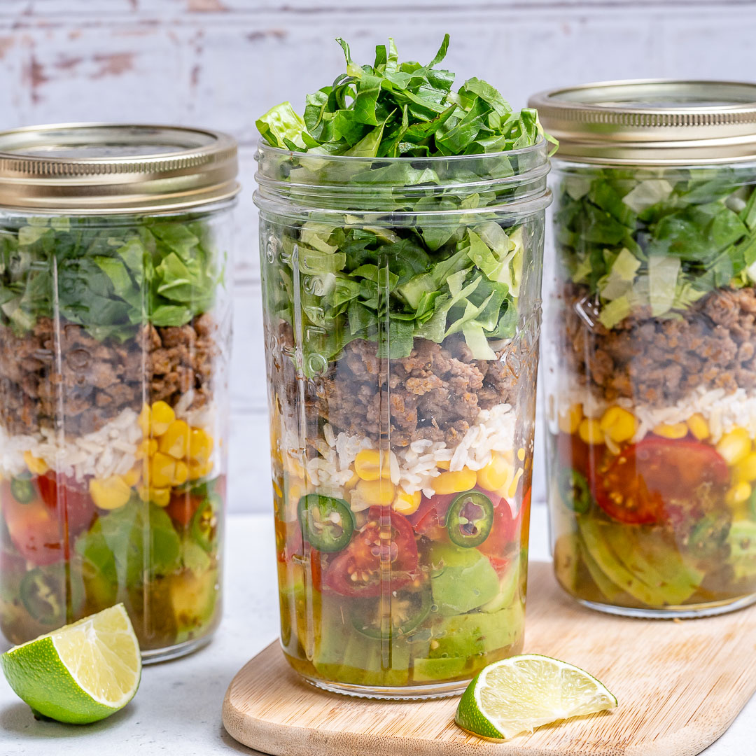 Mason Jar Burrito Bowls