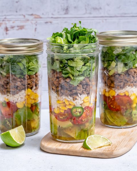 Taco Mason Jar Salads for Easy & Healthy Meal Prep | Clean Food Crush