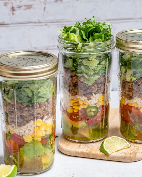 Taco Mason Jar Salads for Easy & Healthy Meal Prep | Clean Food Crush