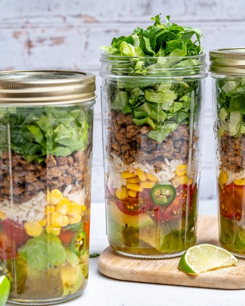 Taco Mason Jar Salads for Easy & Healthy Meal Prep | Clean Food Crush