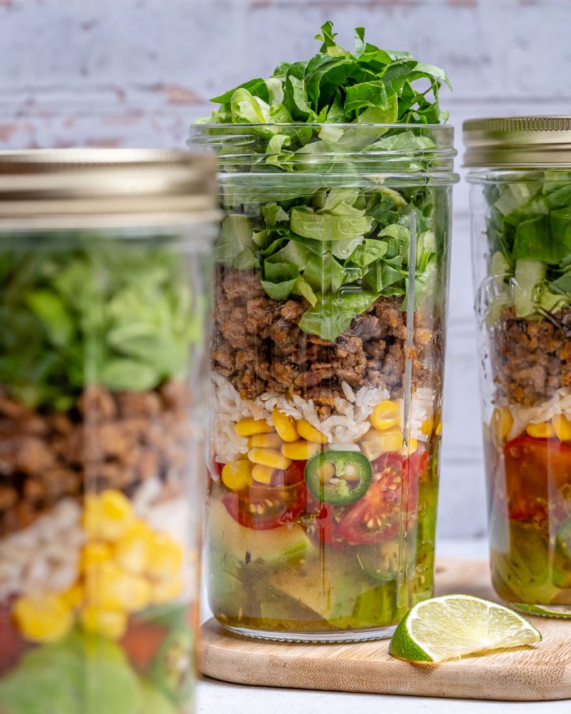 Taco Mason Jar Salads for Easy & Healthy Meal Prep | Clean Food Crush