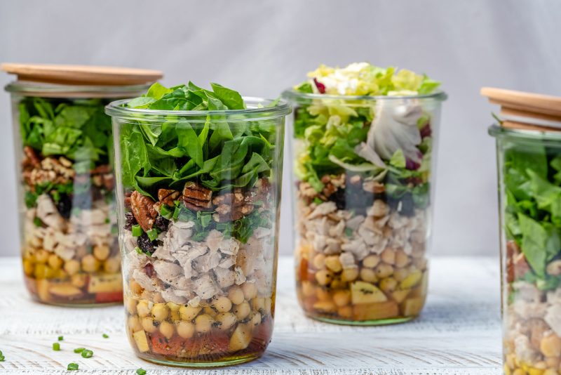 Leftover Turkey Mason Jar Salads – Great for Meal Prep! | Clean Food Crush