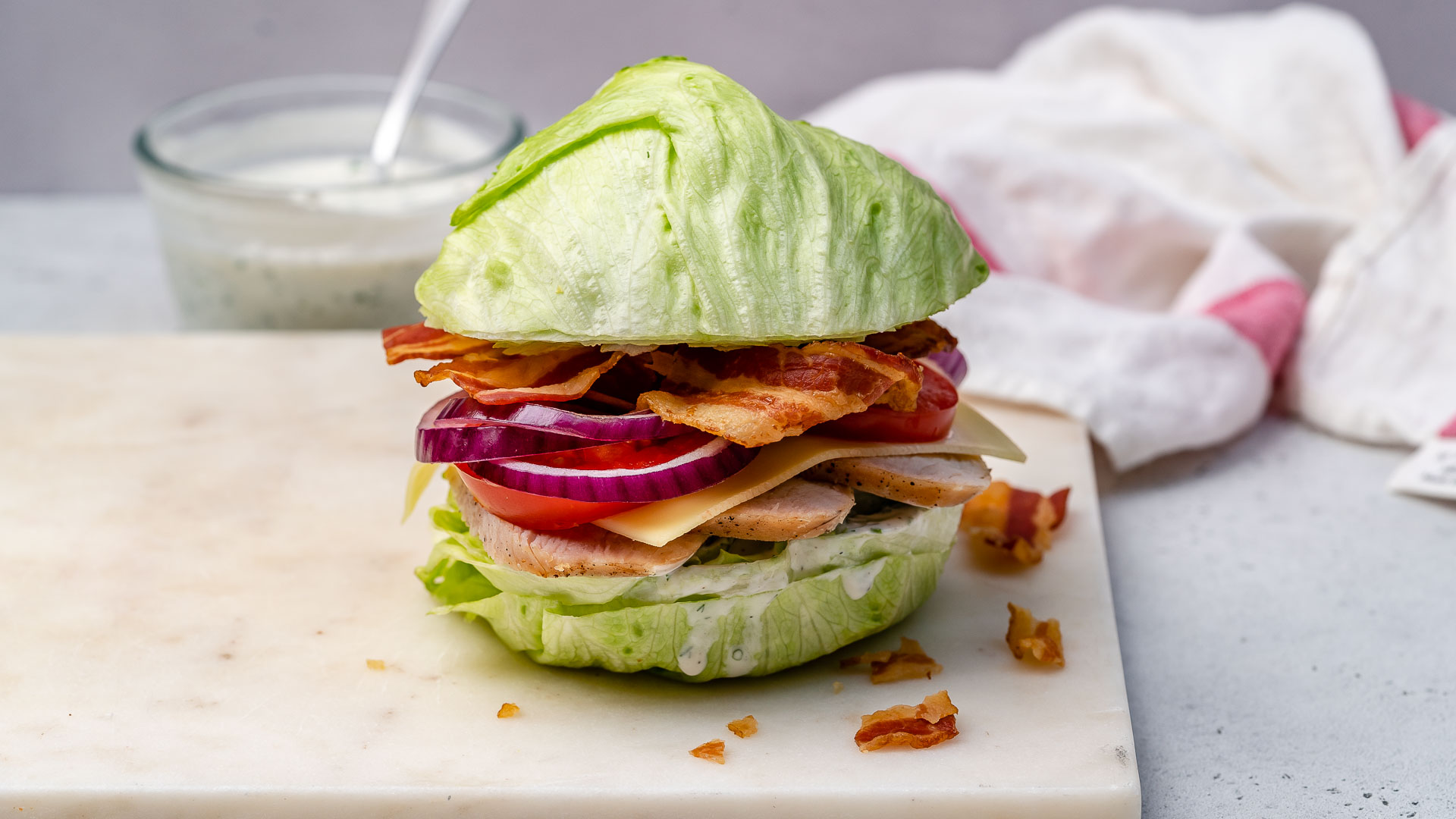 Turkey BLT “Sandwich” aka Crispy Lettuce Buns