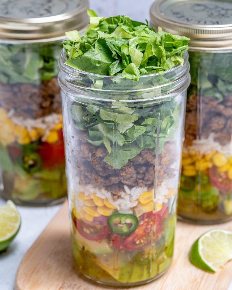 Taco Mason Jar Salads for Easy & Healthy Meal Prep Clean Food Crush