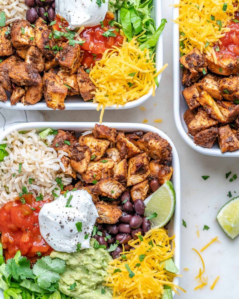 Copycat Chipotle Chicken Burrito Bowls CFC Style | Clean Food Crush