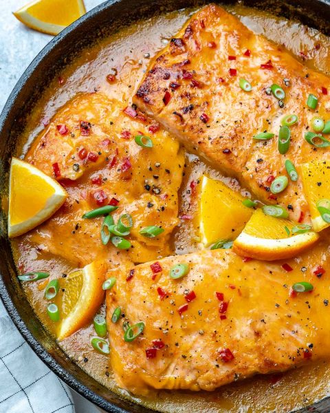 Sweet + Spicy Saucy Orange Salmon for a Fast & Easy Dinner! | Clean ...