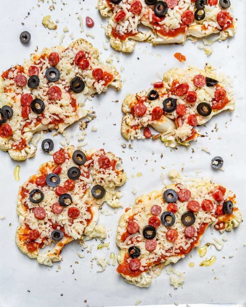 Cauliflower Steak Pizza for LowCarb Comfort Food! Clean Food Crush