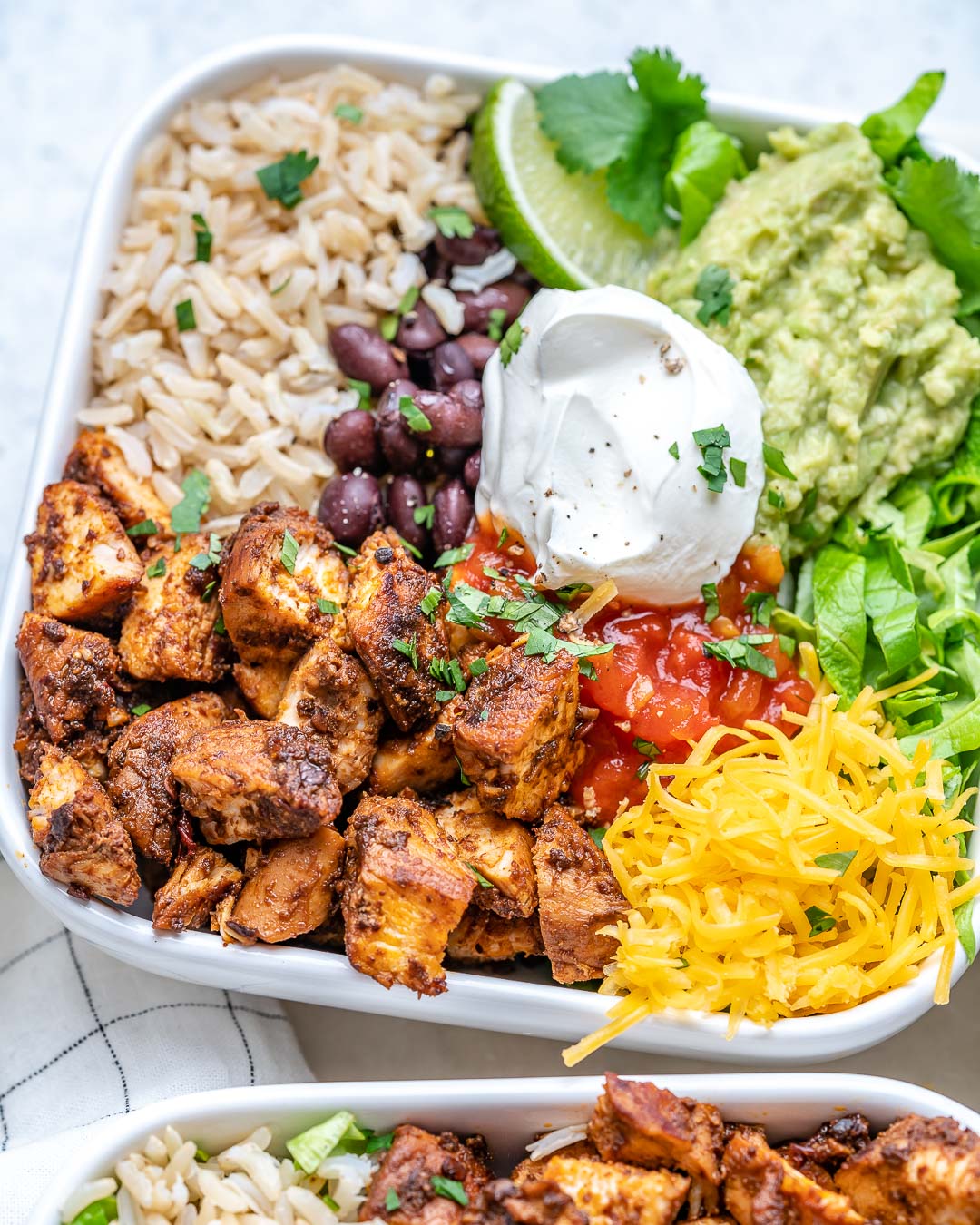 Copycat Chipotle Chicken Burrito Bowls CFC Style | Clean Food Crush