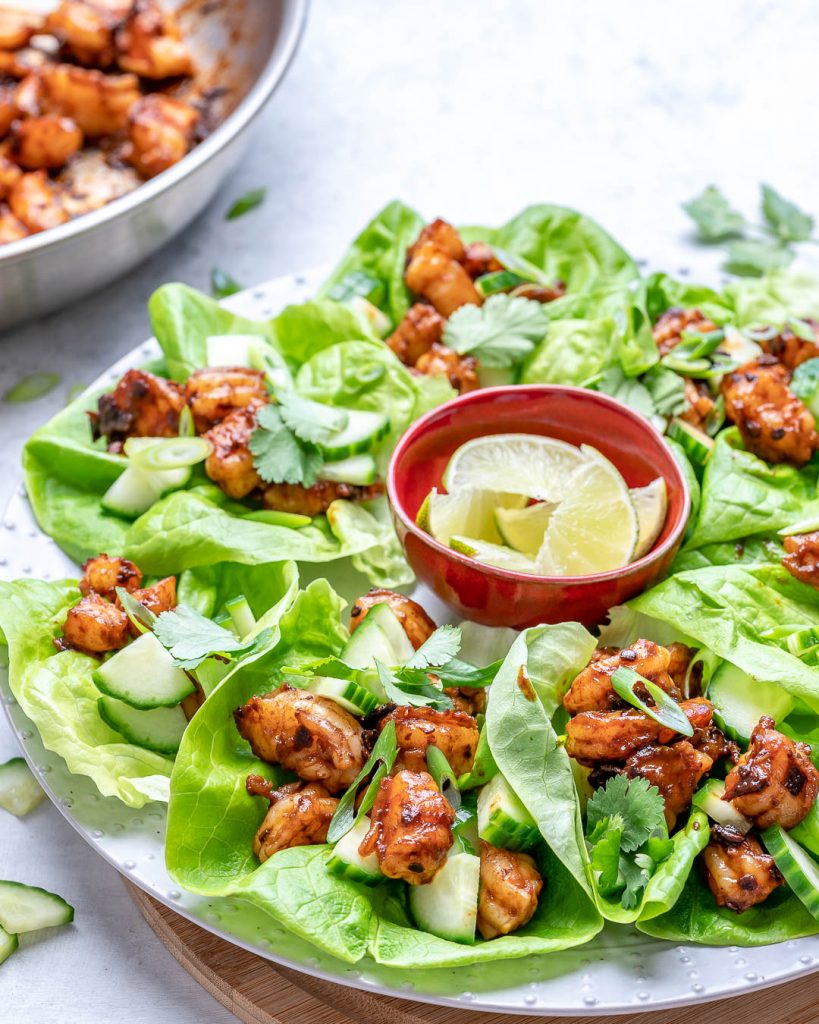 Chipotle lime shrimp lettuce wraps