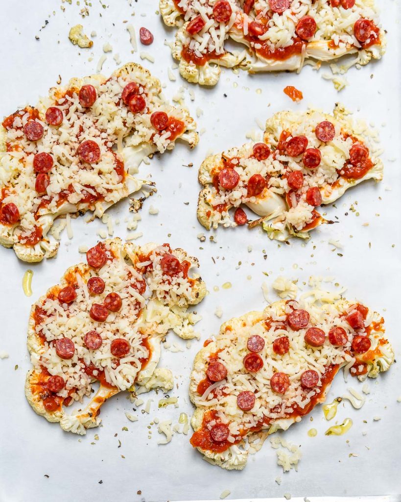Cauliflower Steak Pizza for LowCarb Comfort Food! Clean Food Crush