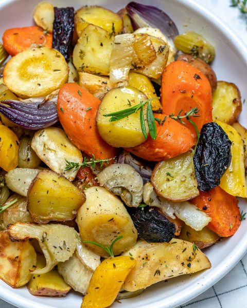 Eat Clean: Rosemary Roasted Root Vegetables! 