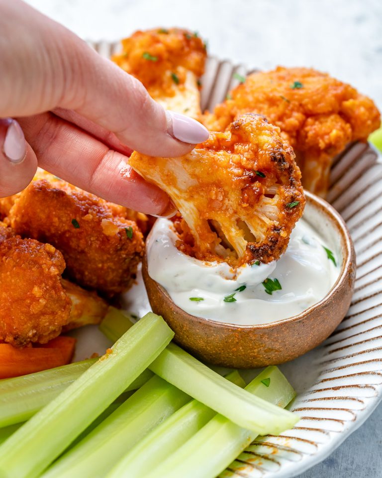 Air Fryer Buffalo Cauliflower ‘Wings’ | Clean Food Crush