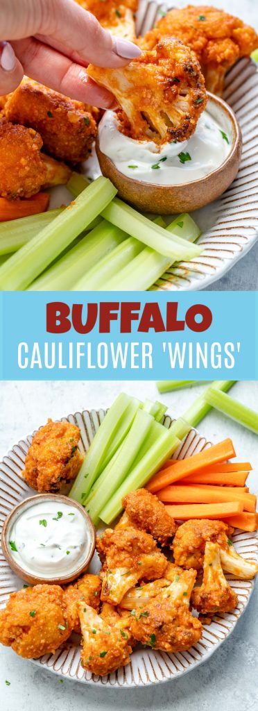 Air Fryer Buffalo Cauliflower ‘Wings’ | Clean Food Crush