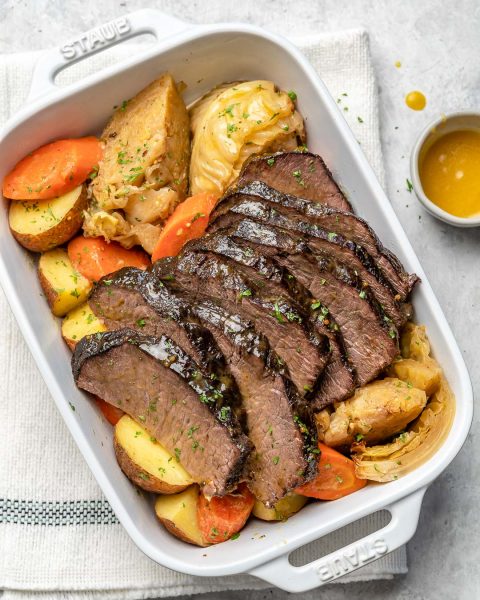 Healthier Crockpot “corned Beef” & Cabbage + Veggies 