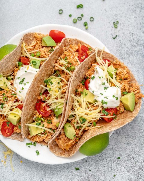 Crockpot or Instant Pot Chicken Tacos | Clean Food Crush