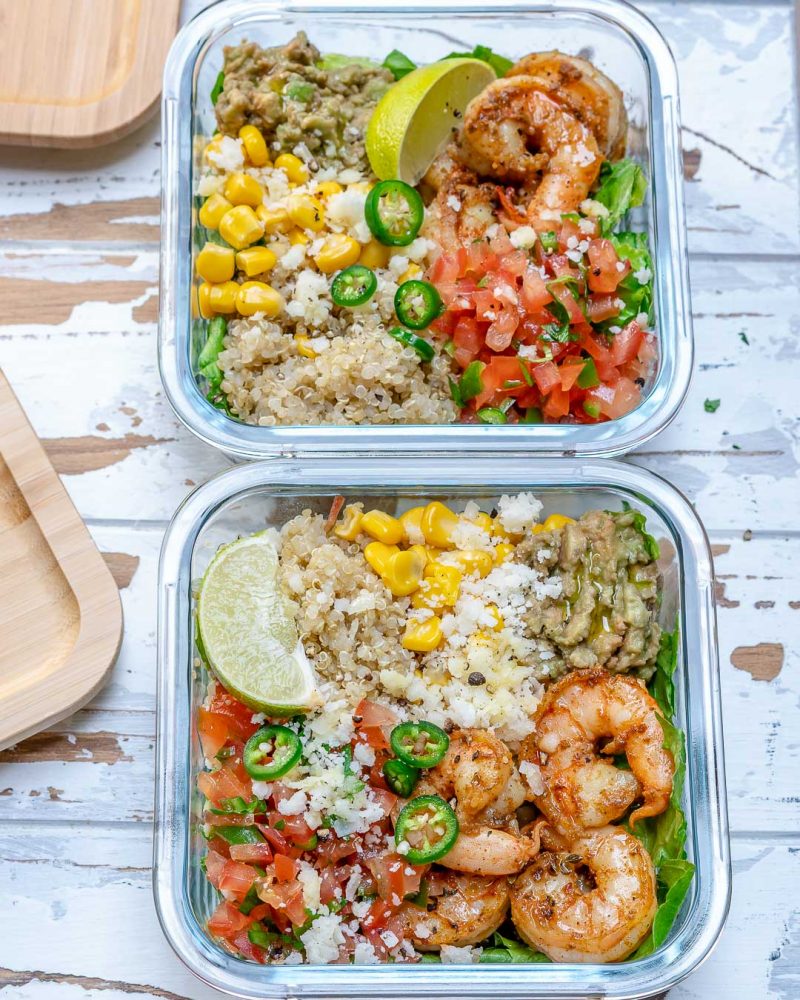 Quinoa Shrimp Burrito Bowls Clean Food Crush