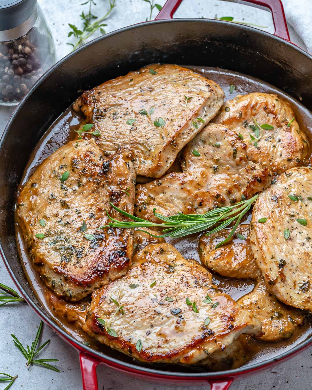 Turkey Cutlets with Rosemary and Thyme - Delicious Little Bites