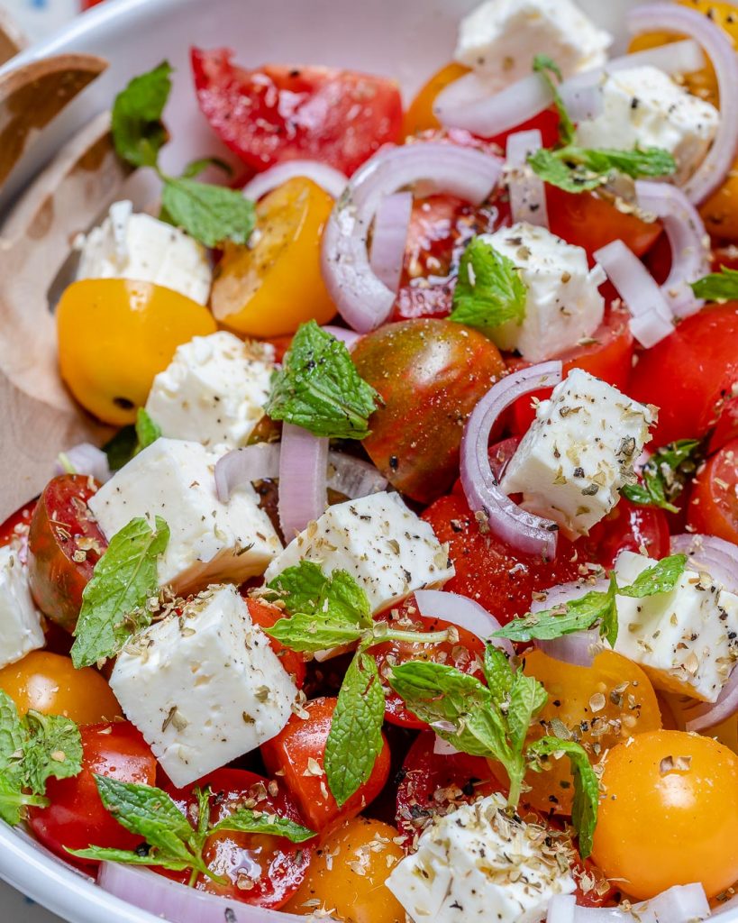 Fresh Garden Cherry Tomato + Feta Salad | Clean Food Crush