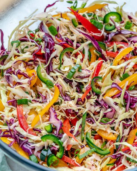 Sweet + Spicy Rainbow Slaw | Clean Food Crush