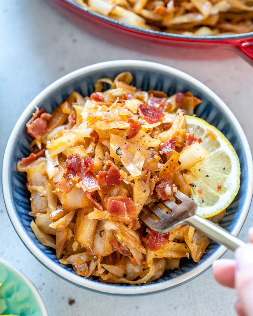 Sautéed Cabbage + Bacon | Clean Food Crush