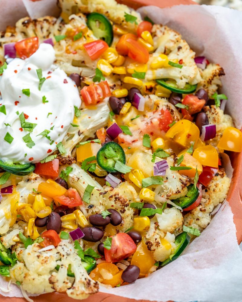Cheesy Cauliflower Nachos Clean Food Crush