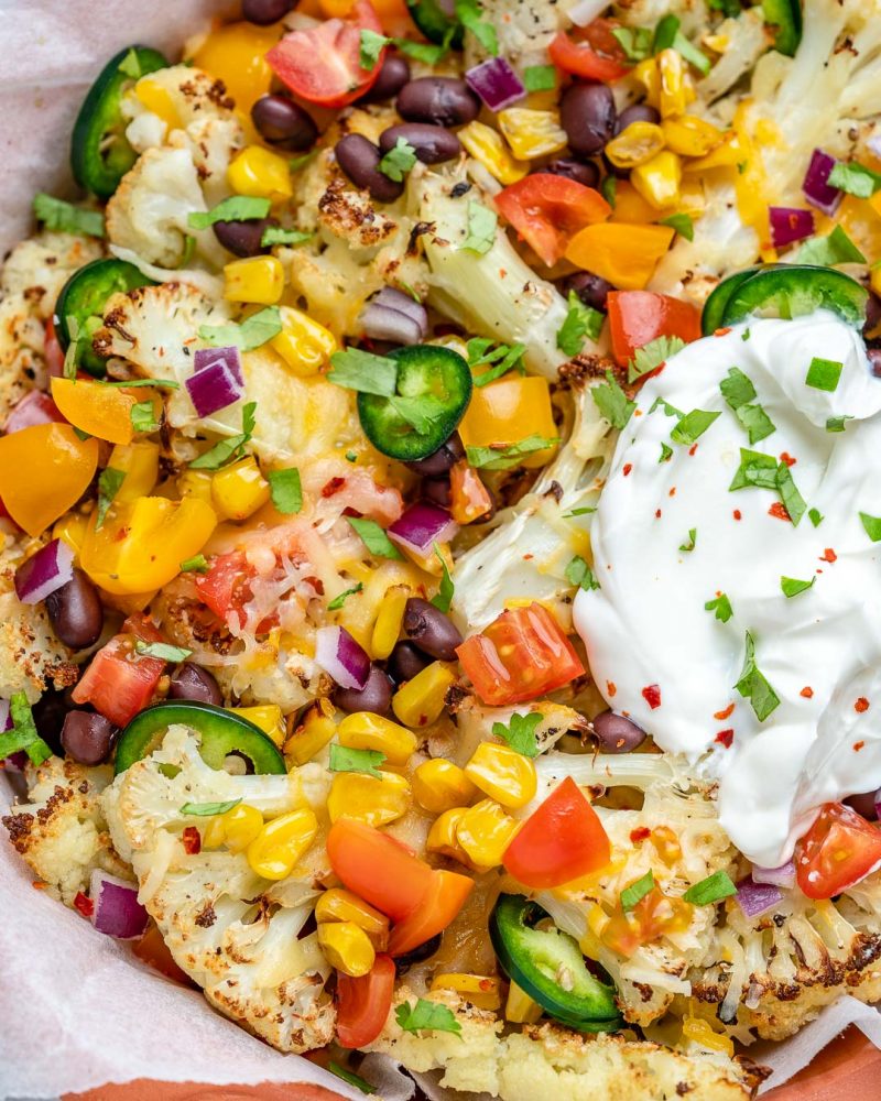 Cheesy Cauliflower Nachos | Clean Food Crush