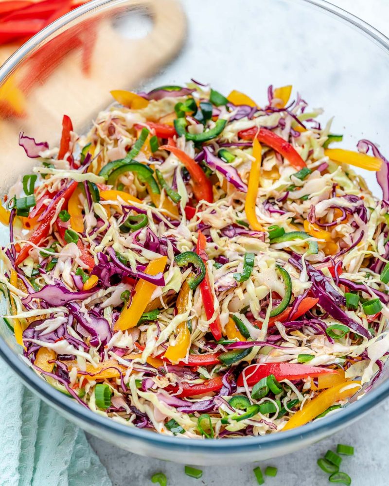 Sweet + Spicy Rainbow Slaw | Clean Food Crush