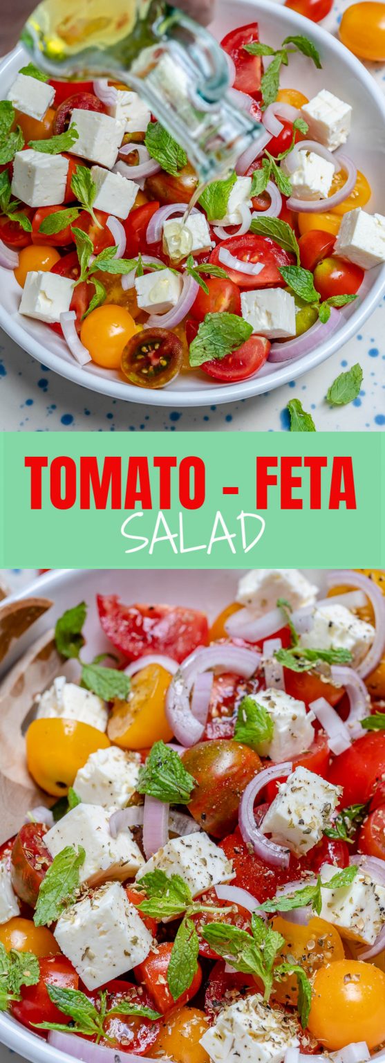 Fresh Garden Cherry Tomato + Feta Salad | Clean Food Crush