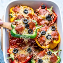 Pizza Stuffed Peppers | Clean Food Crush