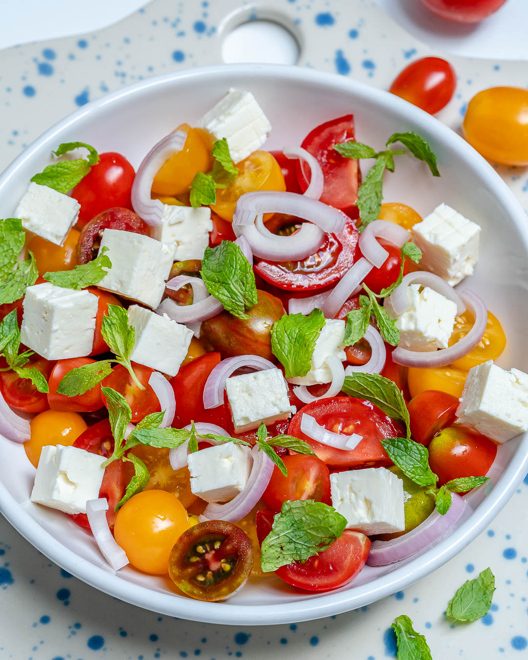 Fresh Garden Cherry Tomato + Feta Salad | Clean Food Crush